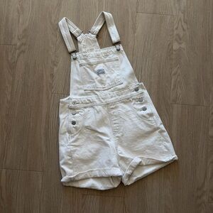 Levi's Ivory White Denim Short Overalls